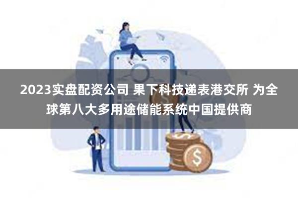 2023实盘配资公司 果下科技递表港交所 为全球第八大多用途储能系统中国提供商